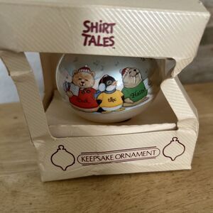 Hallmark Shirt Tales Cartoon‎ Vintage Deck The Halls Christmas Ornament 1983